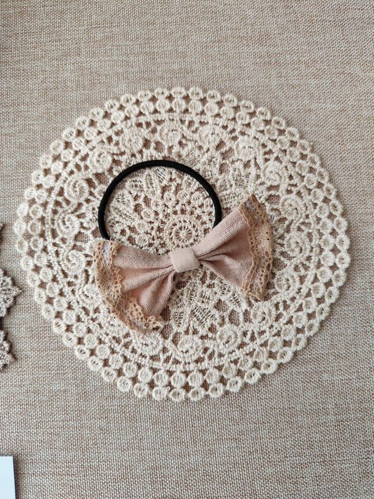 びわ染めコットン生地のヘアアクセサリー C