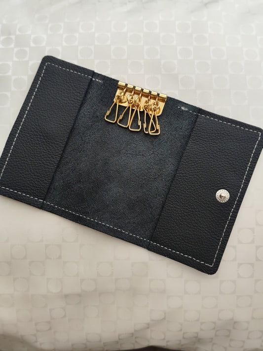 本革　ニッピレザー　キーケース　ランプブラック A