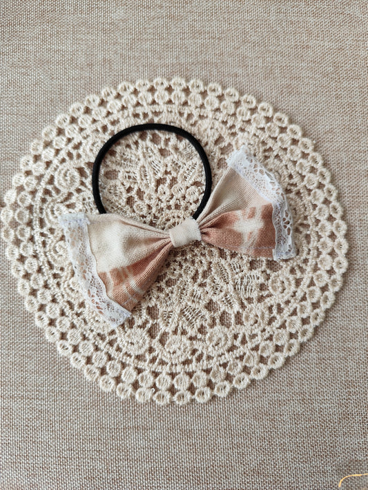 びわ染めコットン生地のヘアアクセサリー A