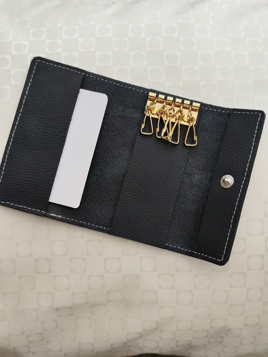 本革　ニッピレザー　キーケース　ランプブラック B